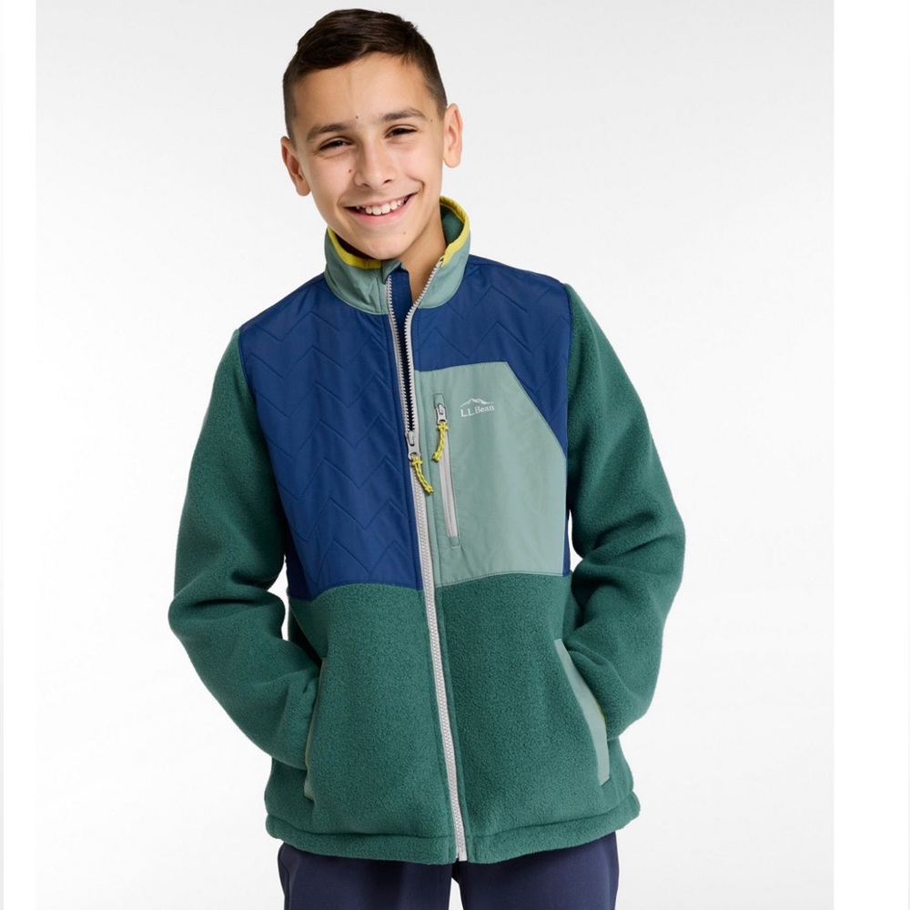 LL BEAN Kids' Mountain Classic Fleece Jacket, Mixed Media size 10-12